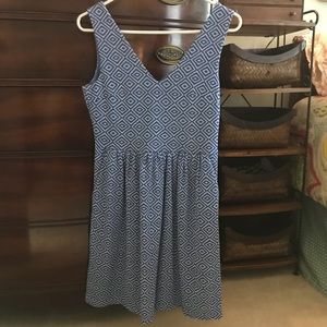 Blue and white dress